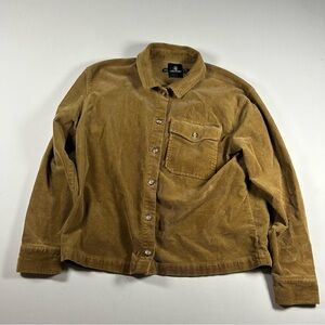 Vintage Y2k Volcom Utility Women's Bomber Jacket Med (8) Corduroy Gold RARE